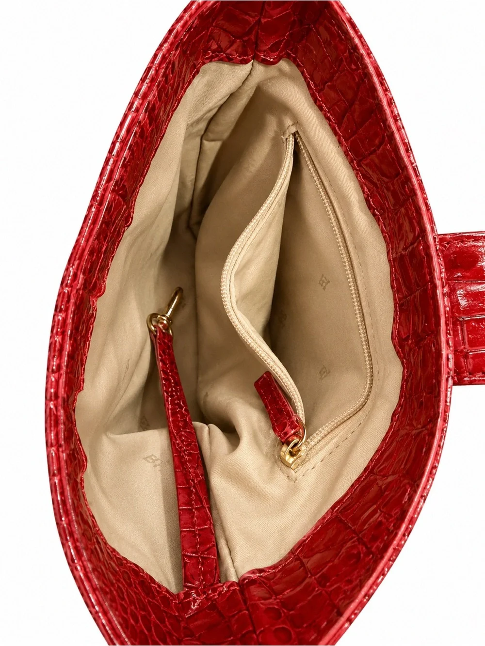 Brahmin Red Croc-Embossed Crossbody Phone Bag